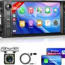 Podofo 7" Touchscreen Car Stereo for Jeep Wrangler JK Dodge Ram Chevrolet Chrysler with Wireless Apple CarPlay Android Auto, Backup Camera, GPS Navigation, Mirror Link, WiFi, FM RDS, Bluetooth