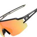 ROCKBROS Polarized Sunglasses for Men Women UV Protection Cycling Sunglasses Sport Glasses (Black Yellow)