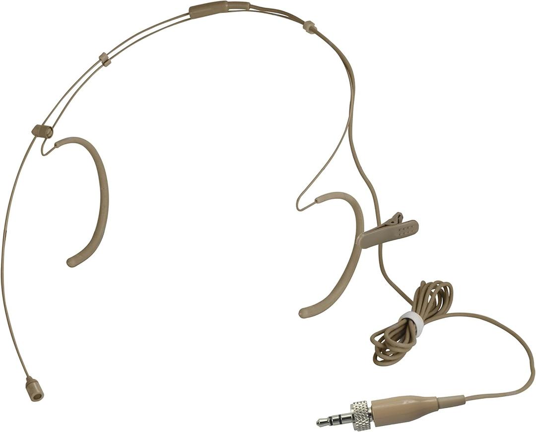 HEIMU Double Earhook Headset Boom Omni-Directional Microphone (for Sennheiser Type 3.5mm Plug Skin）