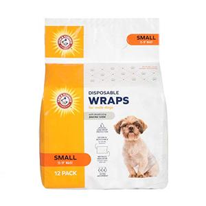 Arm & Hammer For Pets Male Dog Wraps, Size Small Ultra-Absorbent, Adjustable Male Dog Diapers with Leak-Proof Protection and Wetness Indicator | Baking Soda for Odor Control (Pack 1,12 Count Total)