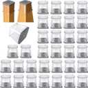 32 Pcs Square Chair Leg Protectors for Hardwood Floors,Felt Furniture Floor Protectors with Silicone Caps, Extra Large Size (Fits Chair Legs with Side Length: 1-5/8" to 2")
