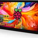 7'' Small HDMI Monitor 800x480 Raspberry Pi Screen with Case Second/Extend Screen for Raspberry Pi 5/4/3 Win11/10/8/7, Plug & Play, Dual Speakers, Non-Touch