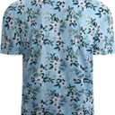Alex Vando Mens Hawaiian Golf Shirt Moisture Wicking Digital Print Golf Shirts for Men (White Christmas Flower)