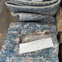 GarveeHome Area Rug 8x10 Washable Living Room Rug Non Slip Distressed Floor Cover Foldable Low Pile Traditional Accent Rug Floral Print Soft Throw Carpet for Bedroom Dining Room Office, Blue