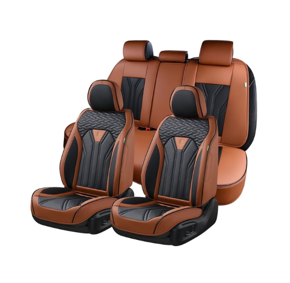 Seat Covers, Car Seat Covers Full Set, Leather FullSet Fullset-Black&Brown Seat Covers, Car Seat Covers Full Set, Leather FullSet Fullset-Black&Brown