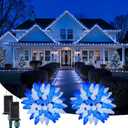 C9 Christmas Outdoor Lights, 72 FT 110 LED C9 String Lights, 8 Modes & Timer Extendable Waterproof for Christmas Tree Indoor Outdoor Roofline Patio Outside Garden Backyard Xmas Decor, Blue White
