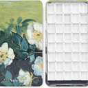 40Pcs Empty Half Pans with Magnetic Stripe Watercolor Paint Travel Tin Palette Case, Artist Paints Half Pan Kits for DIY Watercolor Oils or Acrylics Painting Art Drawing Wild Rose