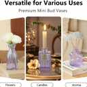 RUCKAE Purple Flower Vase in Bulk 22 Glass Bud Vases Vintage Small Vases for Centerpiece Table Wedding Decorations Home Decor Party (Purple 22 Pack)