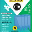 STEM Flying Insect Light Trap Refill Cartridges, Indoor Fruit Fly Trap, Insecticide-Free Pest Control for Home, Attracts and Traps Insects, Official STEM Refills - 4 Count