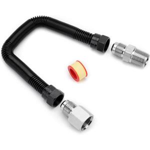 Stanbroil 1/2" OD x 3/8" ID 12" Non-Whistle Flexible Flex Gas Line Connector Kit for NG or LP Fire Pit and Fireplace