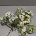 Zeyune 16 Bunches 12 Inch Artificial Mini Rose Bouquet 160 Heads Bridal Flower Bouquets Fake Silk Rose Bulk for Wedding Bridal Shower Christmas Home Office Garden Decoration(White)