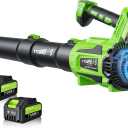 Leaf Blower Cordless, 650CFM Electric Leaf Blower with 2 x 5.0Ah Batteries and Charger, 6-Speed Modes, Brushless Motor, Powerful Blowers for Lawn Care, Yard, Patio, Dust, Blowing Leaves