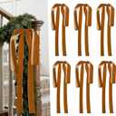 Artmag 6 Pcs Velvet Christmas Large Swag Bows 23.6x15.7 Inch Rustic Staircase Wreath Fireplace Vintage Bows for Christmas Tree Topper Holiday Indoor Outdoor Decor (Camel)