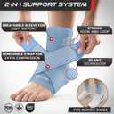 Sleeve Stars Ankle Brace for Women & Men, Ankle Wrap for Sprain, Compression Sleeve for Plantar Fasciitis Relief, Easy Customizable Support: w/ Removable Strap (Single/M:10"-12"/Light Blue)