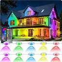 RCUICA 500FT Permanent Outdoor Lights Waterproof with Smart App Control Remote, DIY Scene Modes, Music Synchronization, Eaves Lights for Garden Decor, Deck, Christmas
