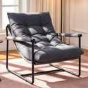Accent Chair, Comfy Living Room Chair with Soft Cushion, Upholstered Armchair with Metal Frame for Bedroom Balcony Reading Room (Gray,Set of 1)