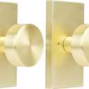 2 Pack Gold Dummy Door Knob Interior,Satin Brass Bifold and Closet Door Knobs Inactive Dummy Door Handles