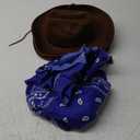 Unittype 12 Pcs Kids Cowboy Hat Set Western Cowgirl Hat and Polyester Bandanas for Boys Girls Cosplay Costume Party Favors(Colorful,Classic)