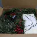 4ft Prelit Outdoor Christmas Tree with Timer Plug, Mixed Pine Potted Tree with 100 LED Lights and Red Berries, Weather-Resistant Front Door Porch Decor for Indoor Outdoor Holiday Use