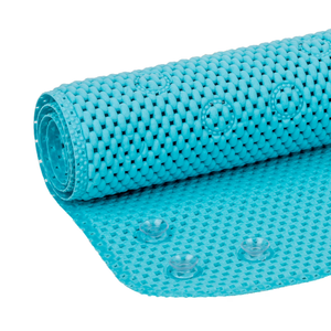 Mainstays 17" x 36" Cushioned Foam Bathtub Mat with Suction Cups, Blue