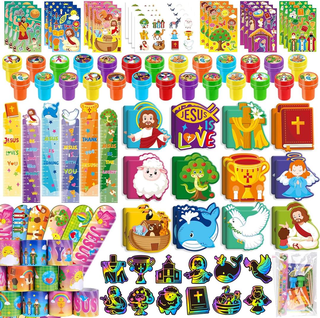 BenLouis Bible Party Favors Christian Inspirational Verses Set Gift Prizes Bulk for Kids Operation Christmas Child Sunday School Religious Church Activities Goodie Bag Stuffers12set Christian