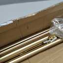 Heavy Duty Double Curtain Rods, 1 1/8IN Diameter Nonadjustable Dual Window Rods 144IN/12FT Length with Luxury Adjustable Brackets, Warm Gold