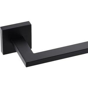 Miyili Bath Towel Bar 24-Inch Stainless Steel Towel Holder Modern Bathroom Accessories Wall Mounted, Matte Black, A06B60A