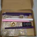 5PCS Flameless Advent Candle Set with Gold Wreath Candle Holder Christmas Advent Candles Purple Pink White 10 Inch Taper Flameless Candles for Christmas Table Centerpiece Fireplace Home Church Decor