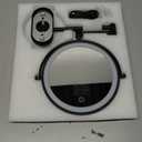 Auxmir 1X/30X Wall Mounted Lighted Makeup Mirror, 8" Rechargeable Double-Sided Magnifying Mirror with Light, Touch Dimmable 3 Color Light, 360 Rotation Foldable Extended Arm, Black