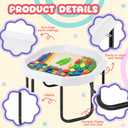 Gemscream 28 Inch Large Play Sensory Tray with Adjustable Stand, White