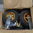 4 Pack 8 Inch Caster Wheels, Swivel Rubber Plate Caster with Top Plate and Screws, 2 Brake Wheels, for Furniture Transport Industrial Transport, 3000Lbs Load Capacity