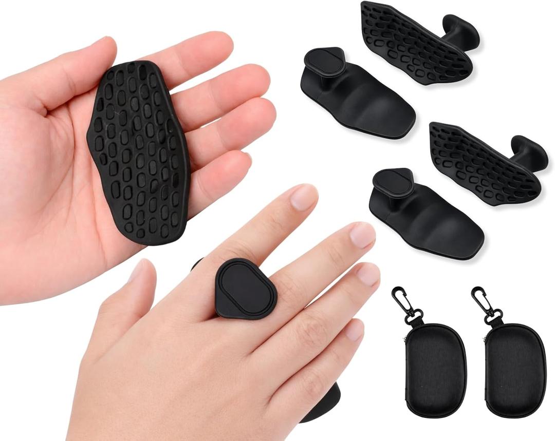 4 PCS Weight Lifting Grips for Deadlifts Powerlifting Strength Training with Storage Bag Ergonomic Rubber Hand Protector Gloves for Men and Women (Black)