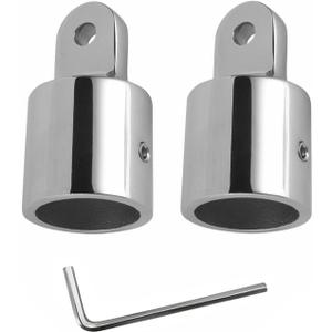 SHENGHUISS Bimini Top Cap Eye End Boat Fitting Stainless Steel 316 Round Tubing Marine Hardware with L Shape Hex Key (A-1-1/4 inch 2 Pack)