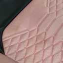Coverado Car Seat Covers Full Set, 5 Seats Universal Seat Covers for Cars, Breathable Fabric& Faux Leather Auto Seat Cushions, Front and Rear Seat Protectors Fit for Most Sedans SUV Truck, Pink