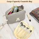 Travel Makeup Bag Christmas Gifts for Women Girl Teens, Personalized Initial Makeup Bag for Cute Teen Girls, Preppy Stuff Toiletry Bag Cosmetic Bag, Teen Girls Gift Trendy Stuff, Letter B (Black&White Stripes)