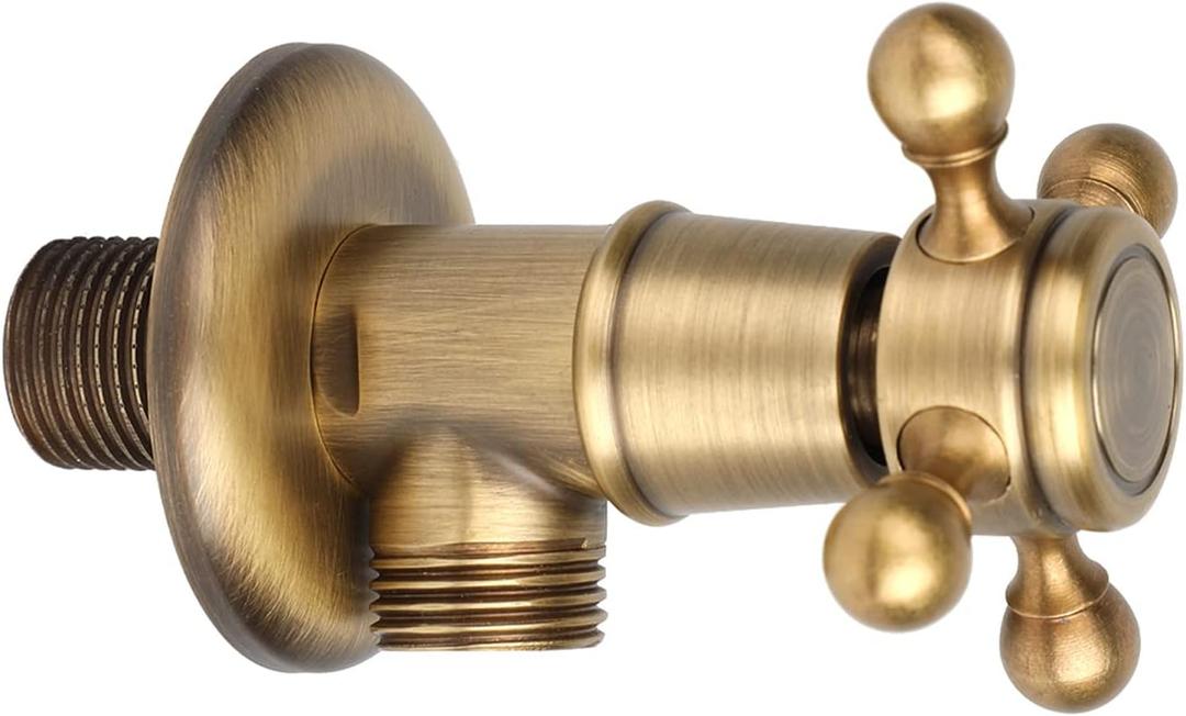 Water Control Valve Brass Angle Shut Off Valve Hardware Wall Mount Sink Angle Valve for Home Bathroom Toilet