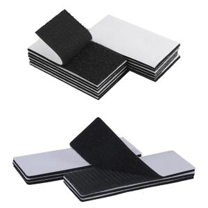 Melsan 2x4 Inch and 2x6 Inch Adhesive Square Hook and Loop Tape for Indoor or Outdoor Use - Instead of Holes and Screws, Black