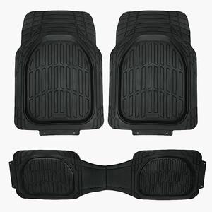 ALP Universal Car Floor Mats, Set of 3 – Front & Rear | Waterproof & All-Weather Resistant | Heavy-Duty, Anti-Slip, Trim to Fit (Export Quality Black Domestic PVC Car Mat Set)
