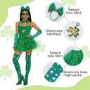 2 x St. Patrick's Day Costume for Girls & Women, Green Shamrock Tutu Skirt with Socks & Accessories (Green)