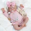 Kaydora Realistic Reborn Baby Doll Girl, 18 Inch Lifelike Newborn Doll with Soft Vinyl and Cloth Body, Real Baby Doll with Accessories, Gift for Kids Age 3+