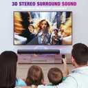 Puriom Sound Bar for Smart TV, 100W Sound Bar with Bluetooth 5.3/ARC/Opt/AUX Connect, 2-in-1 Detachable Home Soundbar, Home Theater Speaker & Bass Effect, for TV/PC/Projectors