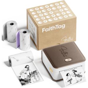 FaithTag Bible Verse Sticker Tabs Study Supplies Kit - F21, Religious Gifts for Christian Women, Men, Teen, Kids, Study Journal, Crafts, Coloring, Bookmarks, Church, Note, Party Favors - Light Brown