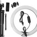 10 Inches Dimmable Led Ring Light Photography Fill Light, Ring Light with Stand and Phone Holder Live Ring Light with Tripods for Makeup Video Studio