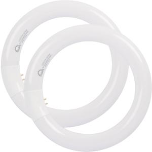 8 inch T9 22 Watts Round Light Bulbs FC8T9/DX Circular Fluorescent Light Bulb, FC8T9/DL 22W Circline Bulb, Daylight 6400K, G10q 4 Pin Prong Base, 2 Pack
