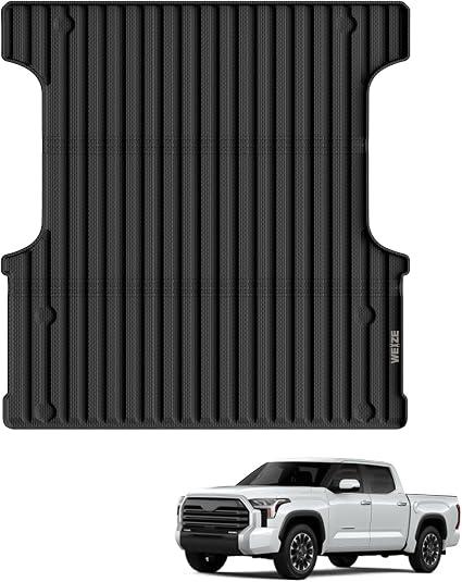 Truck Bed Mat for Toyota Tundra 2022 2023 2024 2025 2026 CrewMax 5.5FT, All Weather Protection TPE Truck Bed Liner Durable Easy Clean Black