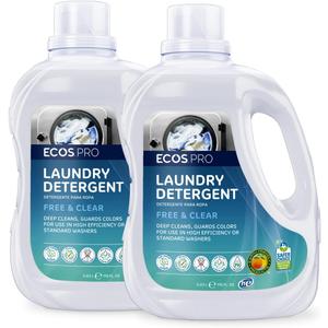 ECOS PRO Liquid Laundry Detergent 2 Ct, Free & Clear, Concentrated & Ideal for Commercial & Industrial Use, Unscented, PL9371/02, 170 fl oz (Pack of 2)