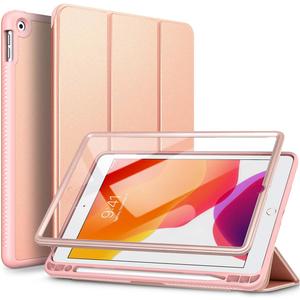 SURITCH Case for iPad 10.2 2021/2020/2019 (9th/8th/7th Generation), Shockproof Protective Smart Cover Case with Stand and Auto Sleep/Wake for iPad 10.2 Inch (Rose Gold)