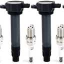 UF557 Ignition Coil Pack and Iridium Spark Plugs Compatible with Dodge Avenger Journey Caliber, Chrysler Sebring Cirrus, Jeep Compass Patriot 2.0L 2.4L, Replace# GN10346, 5C1644, 4606824AB