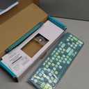 Wireless Keyboard and Mouse Combo, Retro Typewriter Keyboard with Round Keycaps, 2.4GHz USB Cute Wireless Keyboard Mouse for Computer, Desktop (Green)