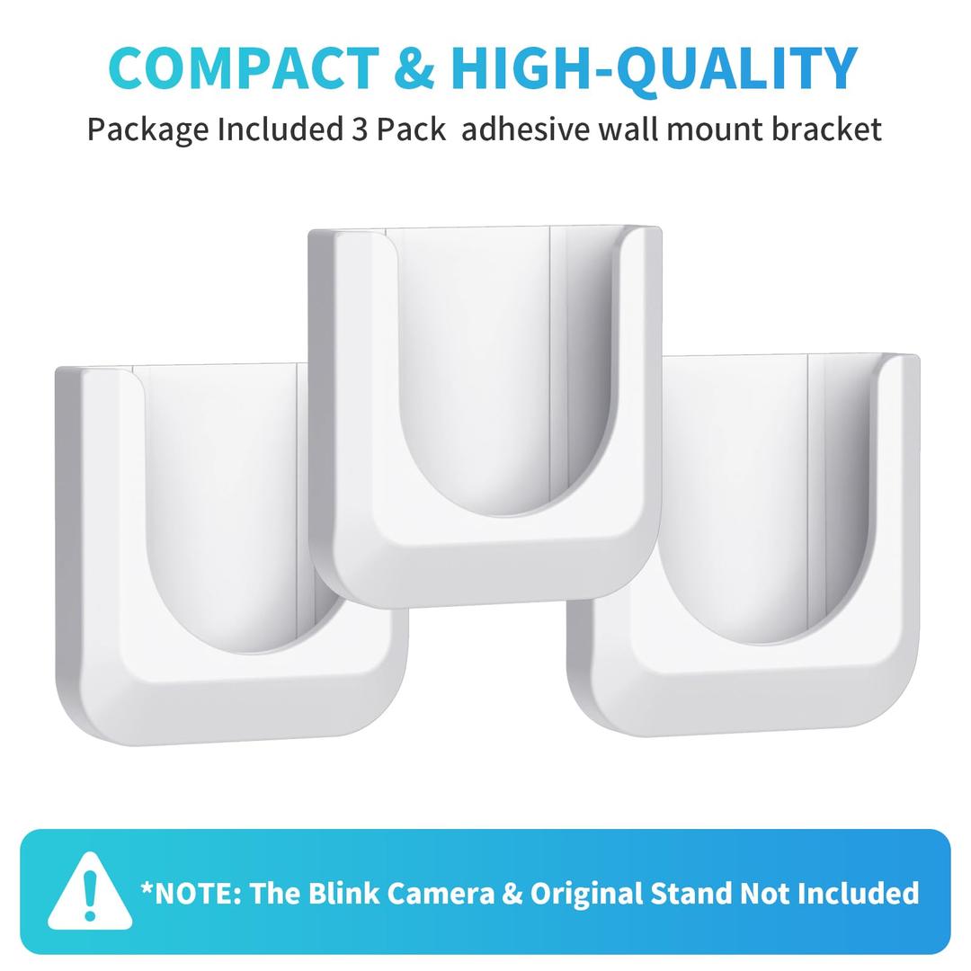 Blink Mini 2 No Drill Wall Mount Bracket for Blink Mini 2/Blink Outdoor 4/Blink Indoor Camera,No Screw Adhesive Blink Camera Mount for Blink Indoor Outdoor Camera 3Pack (Camera Not Included),White